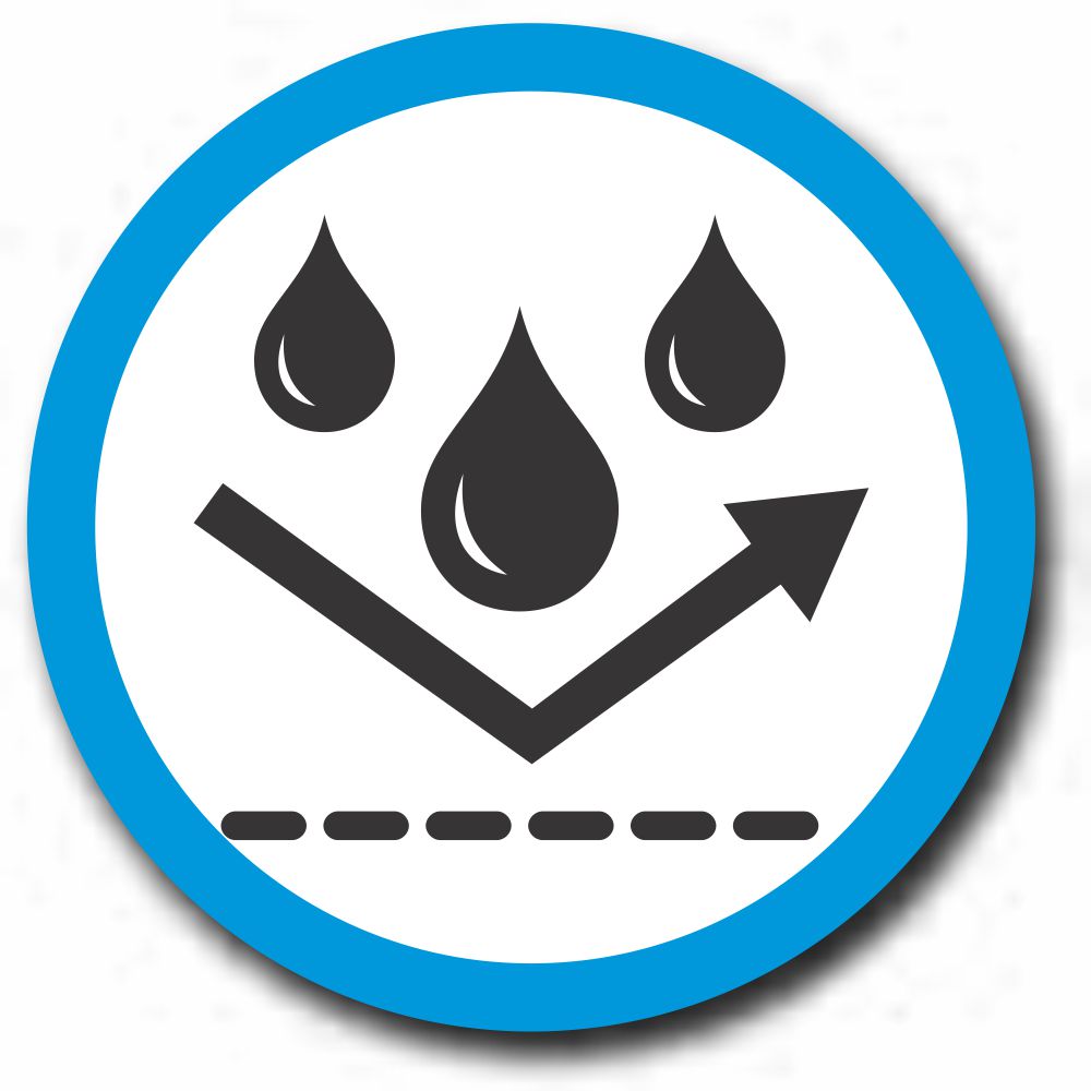 Water-Resistant and Oil-Resistant seal icon